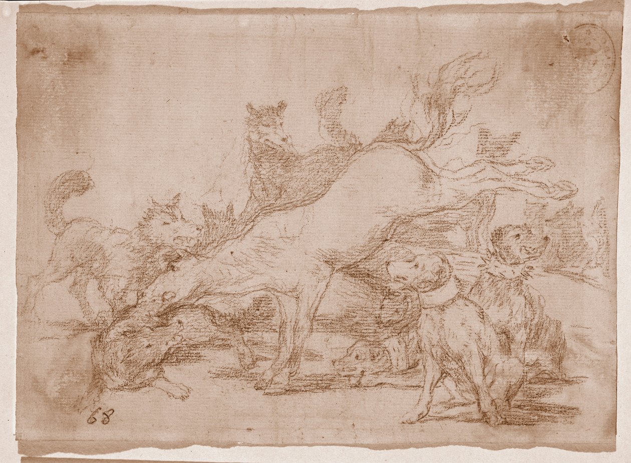 The Disasters of War: Han forsvarer godt (forberedende tegning af Francisco de Goya