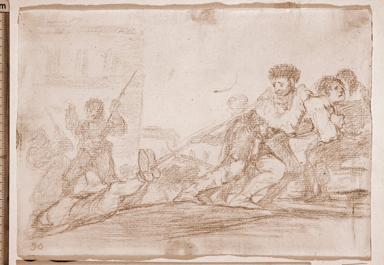 The Disasters of War: Han fortjente det (forberedende tegning af Francisco de Goya