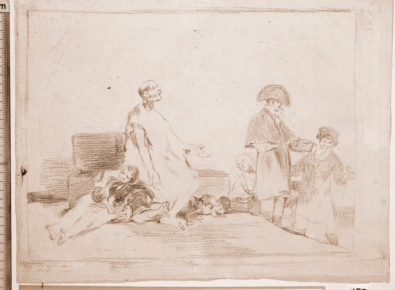 The Disasters of War: Hvis de er fra en anden linje (forberedende tegning af Francisco de Goya