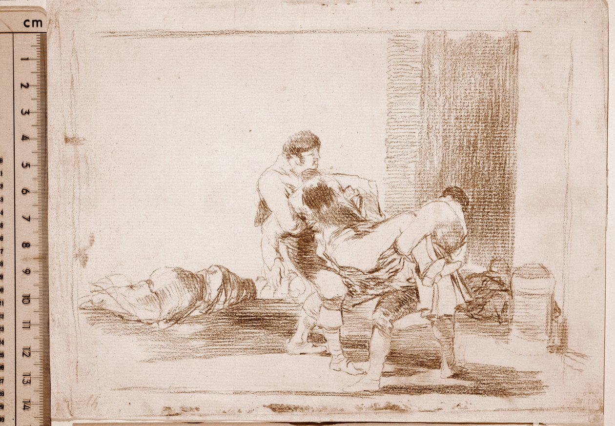 Krigens katastrofer: På kirkegården (Forberedende tegning af Francisco de Goya