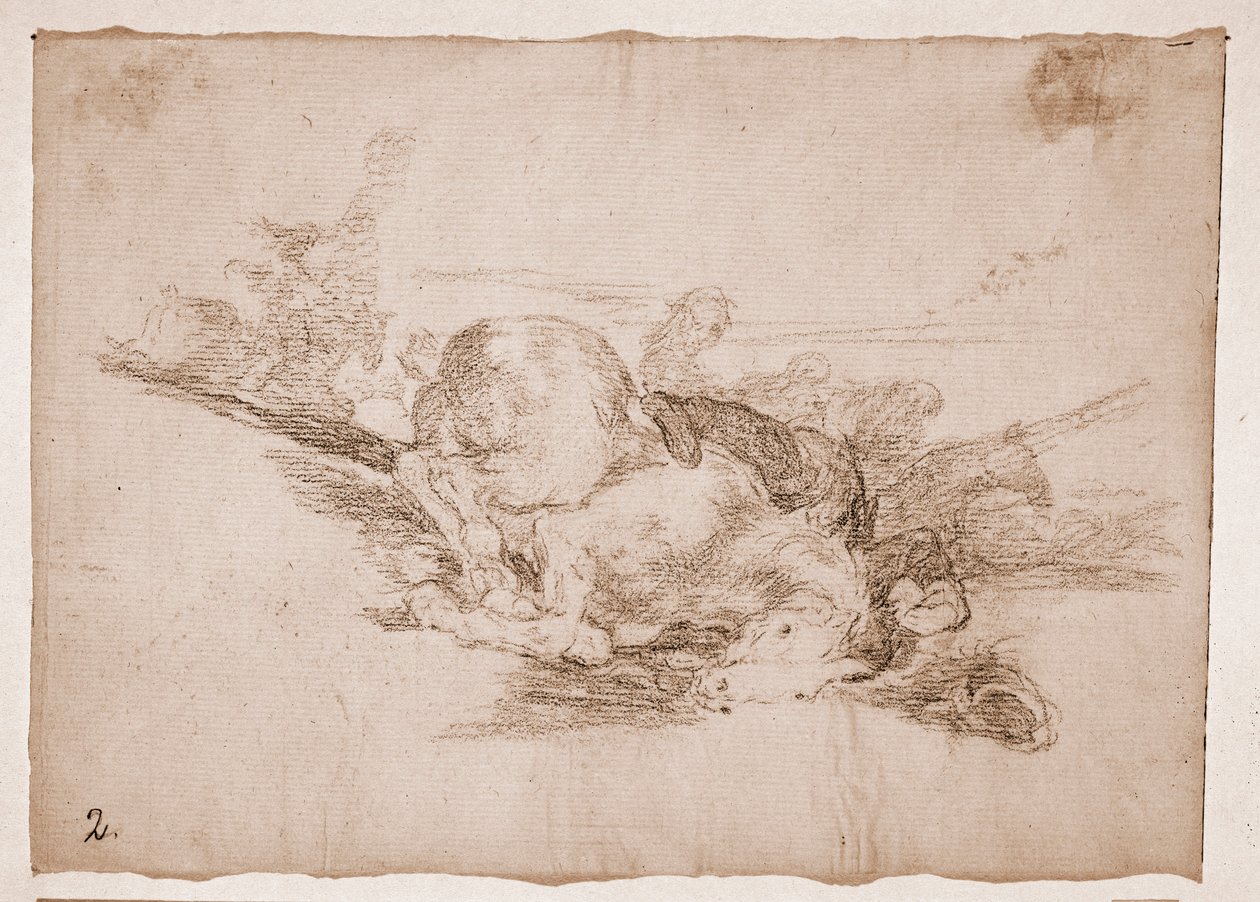 The Disasters of War: Det sker altid (forberedende tegning af Francisco de Goya