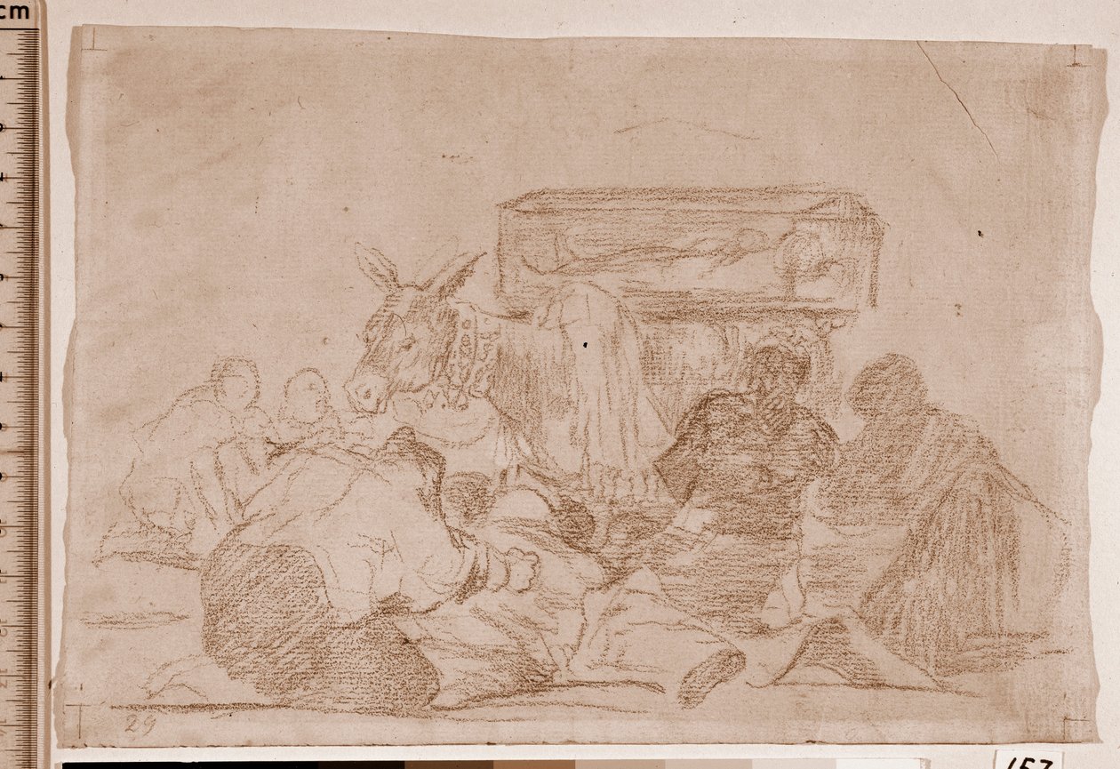 The Disasters of War: Mærkelig hengivenhed (forberedende tegning af Francisco de Goya