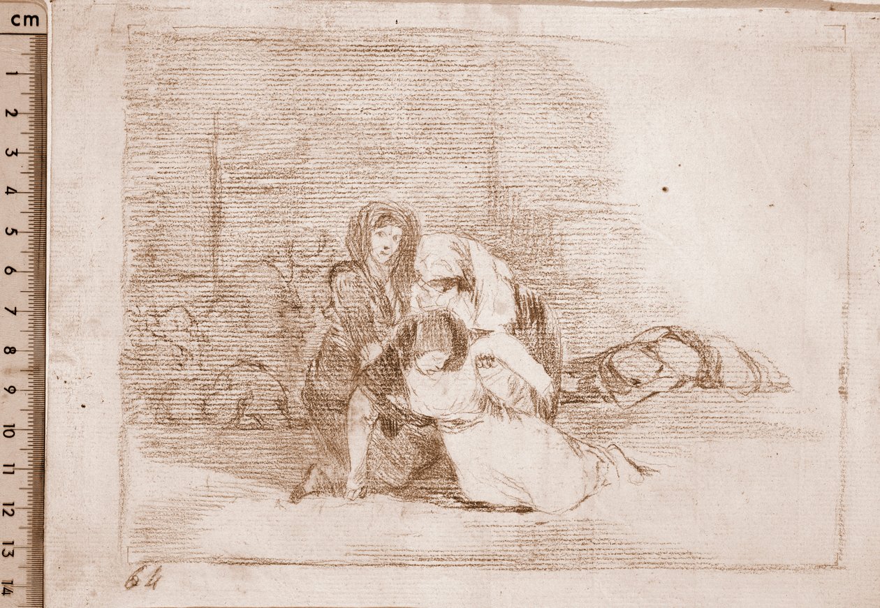 The Disasters of War: De ankommer ikke i tide (forberedende tegning af Francisco de Goya