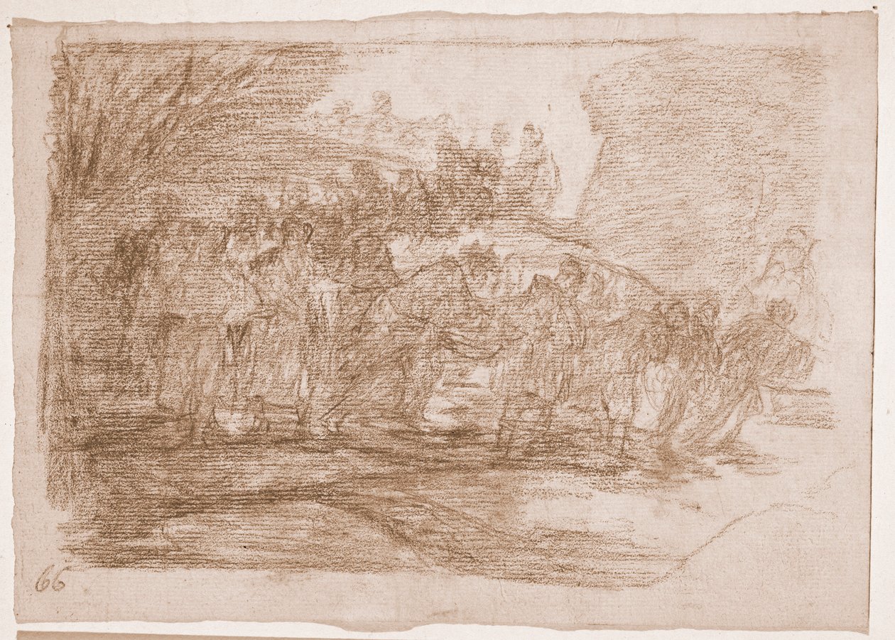 The Disasters of War: De kender ikke vejen (forberedende tegning af Francisco de Goya
