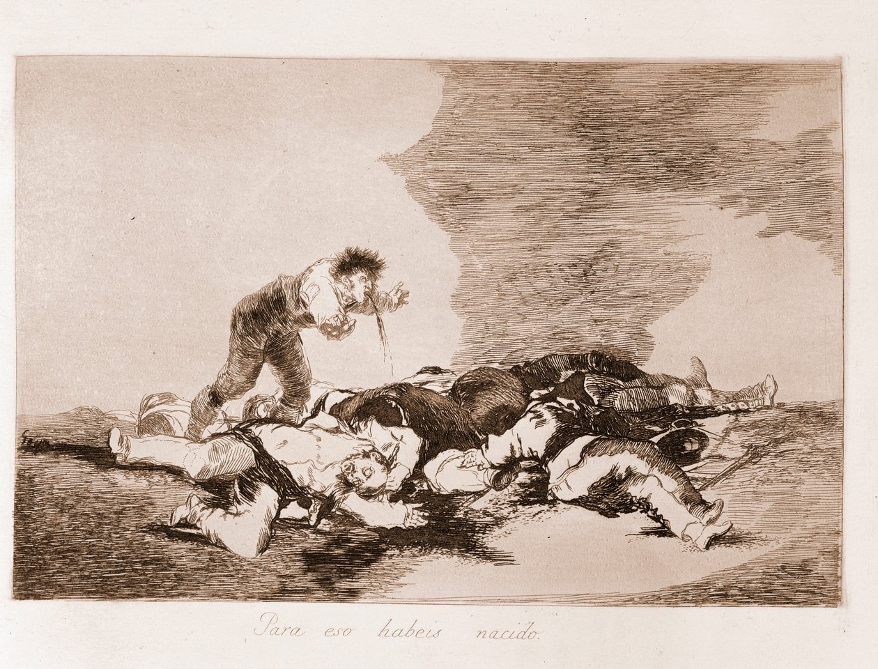 The Disasters of War: Det er derfor, du blev født (ætsning fra en forberedende tegning af Francisco de Goya