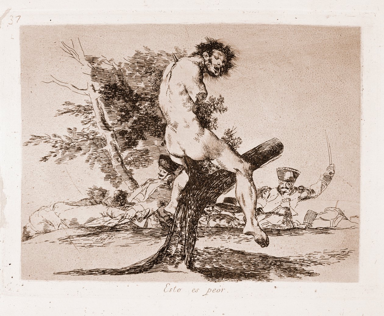 The Disasters of War: Dette er værre (Gravering fra den forberedende tegning af Francisco de Goya