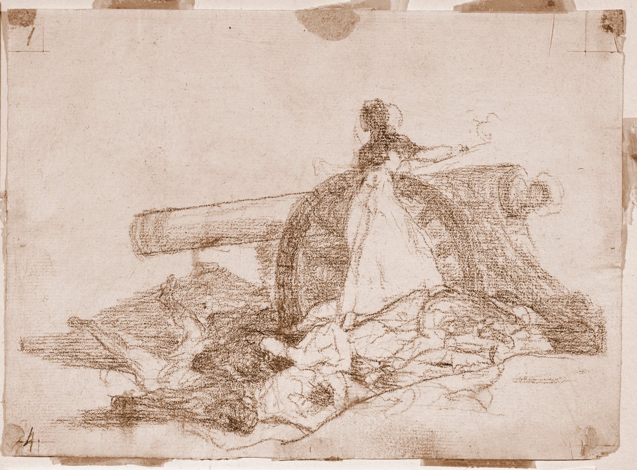 Krigens katastrofer: Hvilket mod! (forberedende tegning af Francisco de Goya
