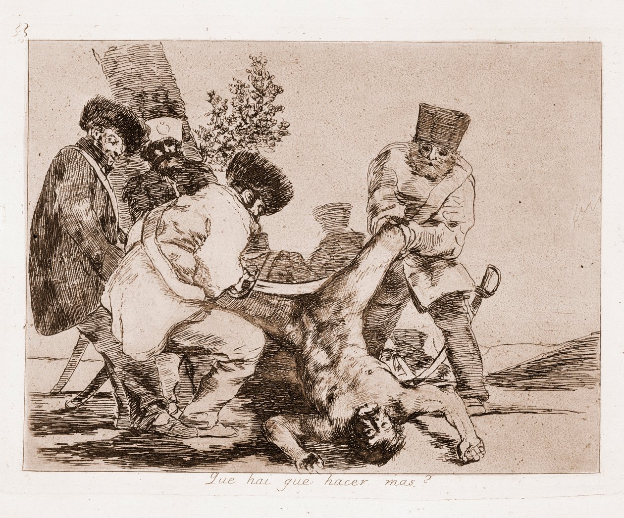 Krigens katastrofer: Hvad kan vi ellers gøre? (Gravering efter tegning af Francisco de Goya