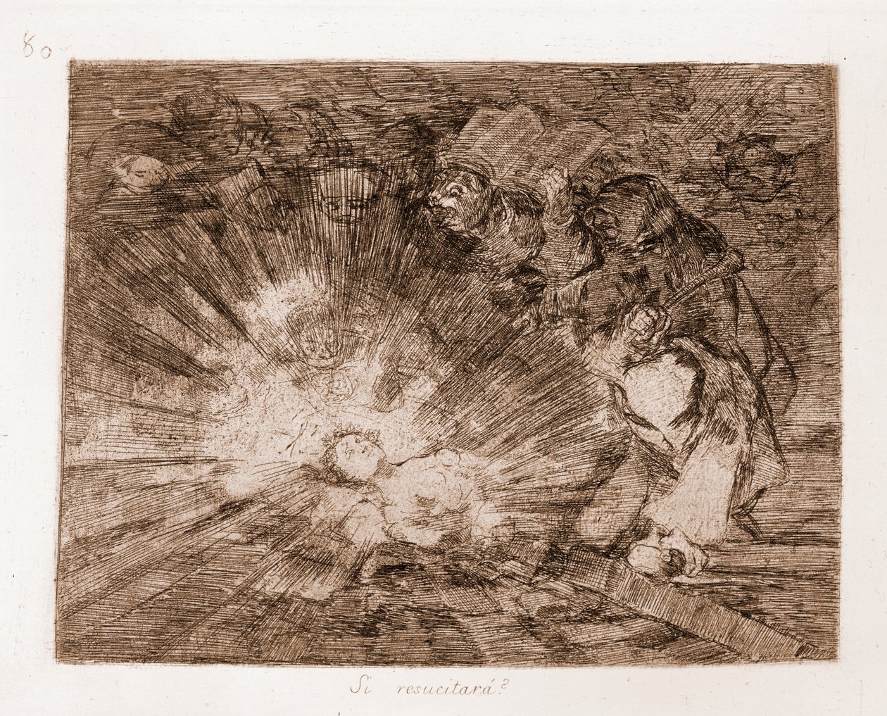 The Disasters of War: Vil han genopstå? (ætsning fra forberedende tegning af Francisco de Goya