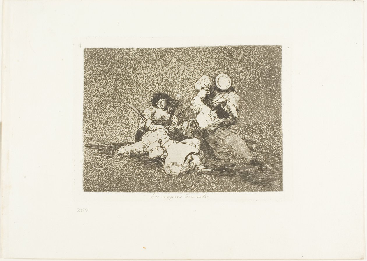 The Women Give Courage, plade fire fra The Disasters of War af Francisco Jose de Goya y Lucientes