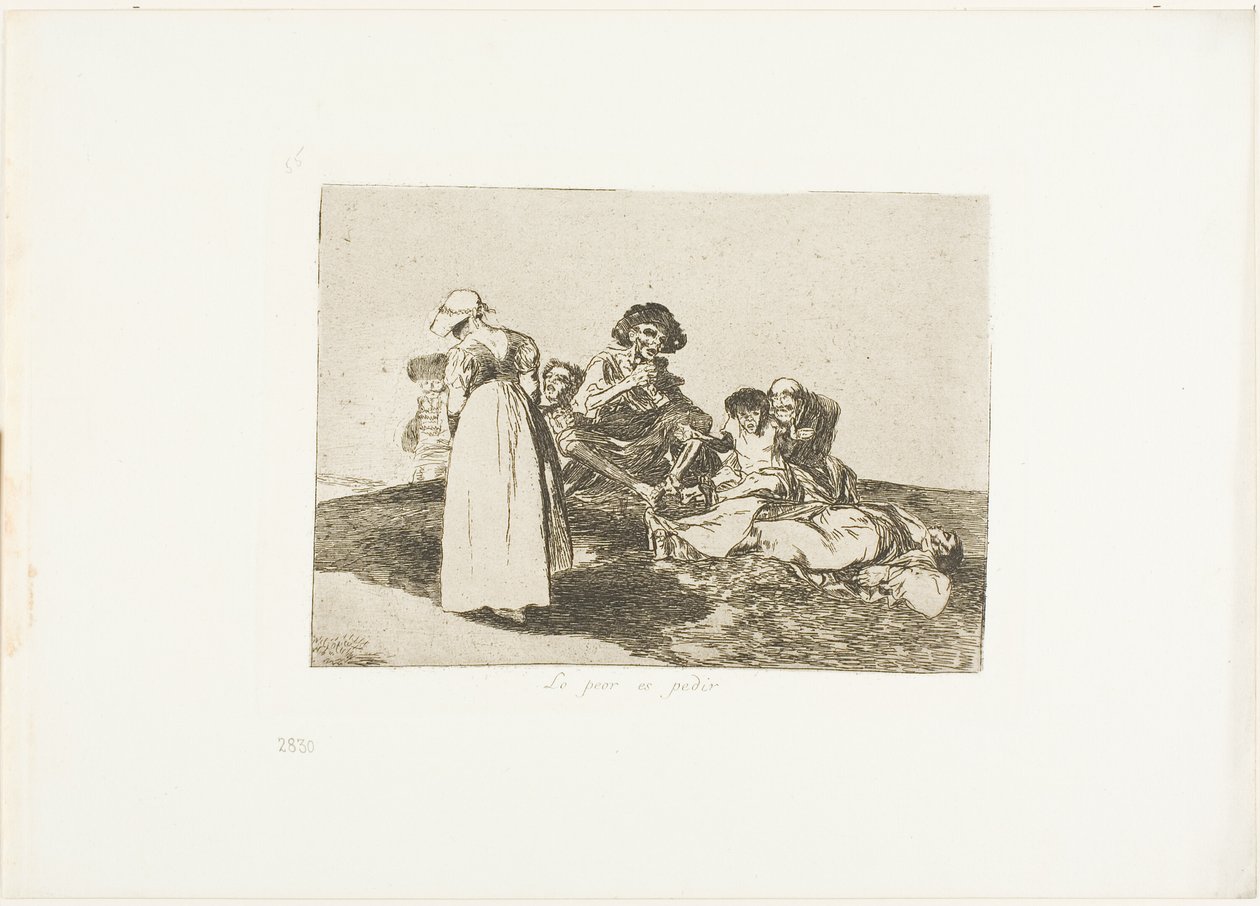 The Worst is to Beg, plade 55 fra The Disasters of War af Francisco Jose de Goya y Lucientes