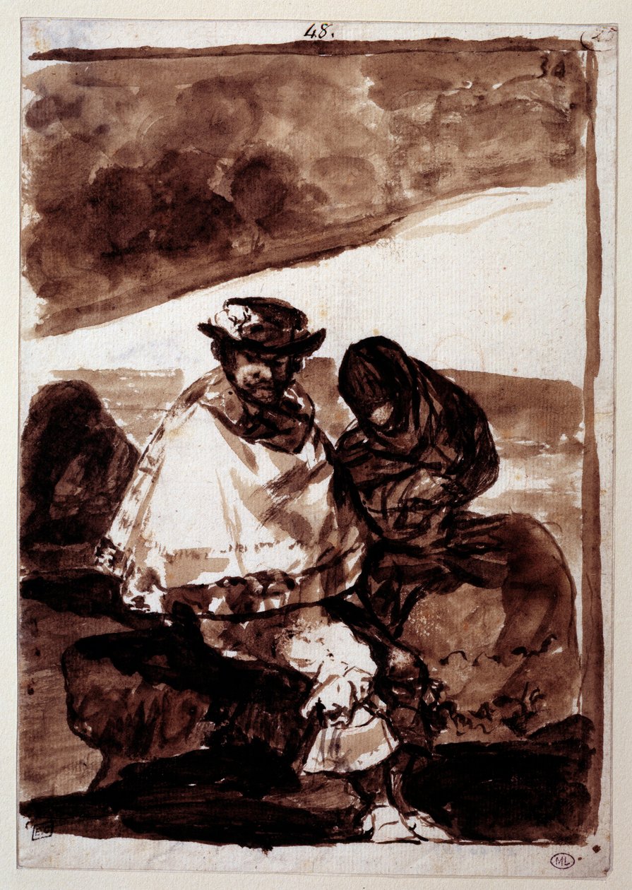 Datoen. Tegning af Francisco De Goya (1746-1828) af Francisco de Goya