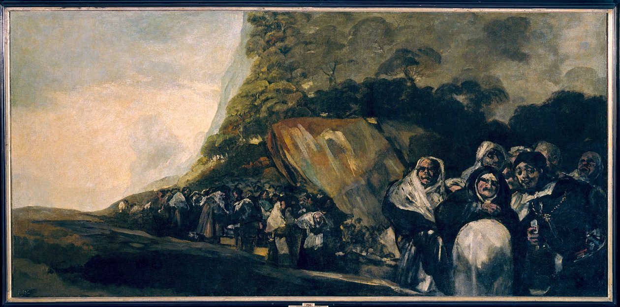 Pilgrimsfærden har kilden San Isidro Maleri af Francisco de Goya (1746-1828) 1800-tallets Madrid. Eng Museum af Francisco de Goya