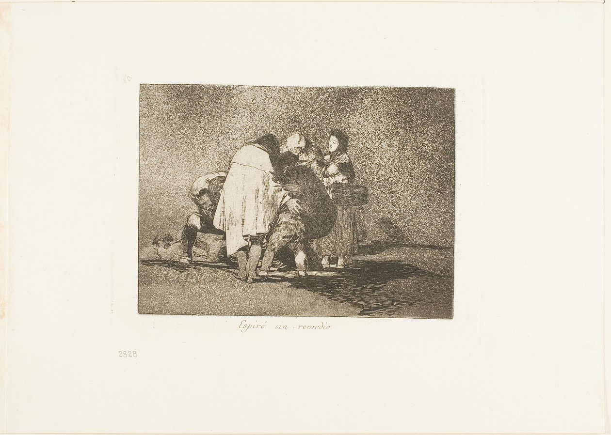 Der var ikke noget at gøre, og han døde, plade 53 fra The Disasters of War af Francisco Jose de Goya y Lucientes