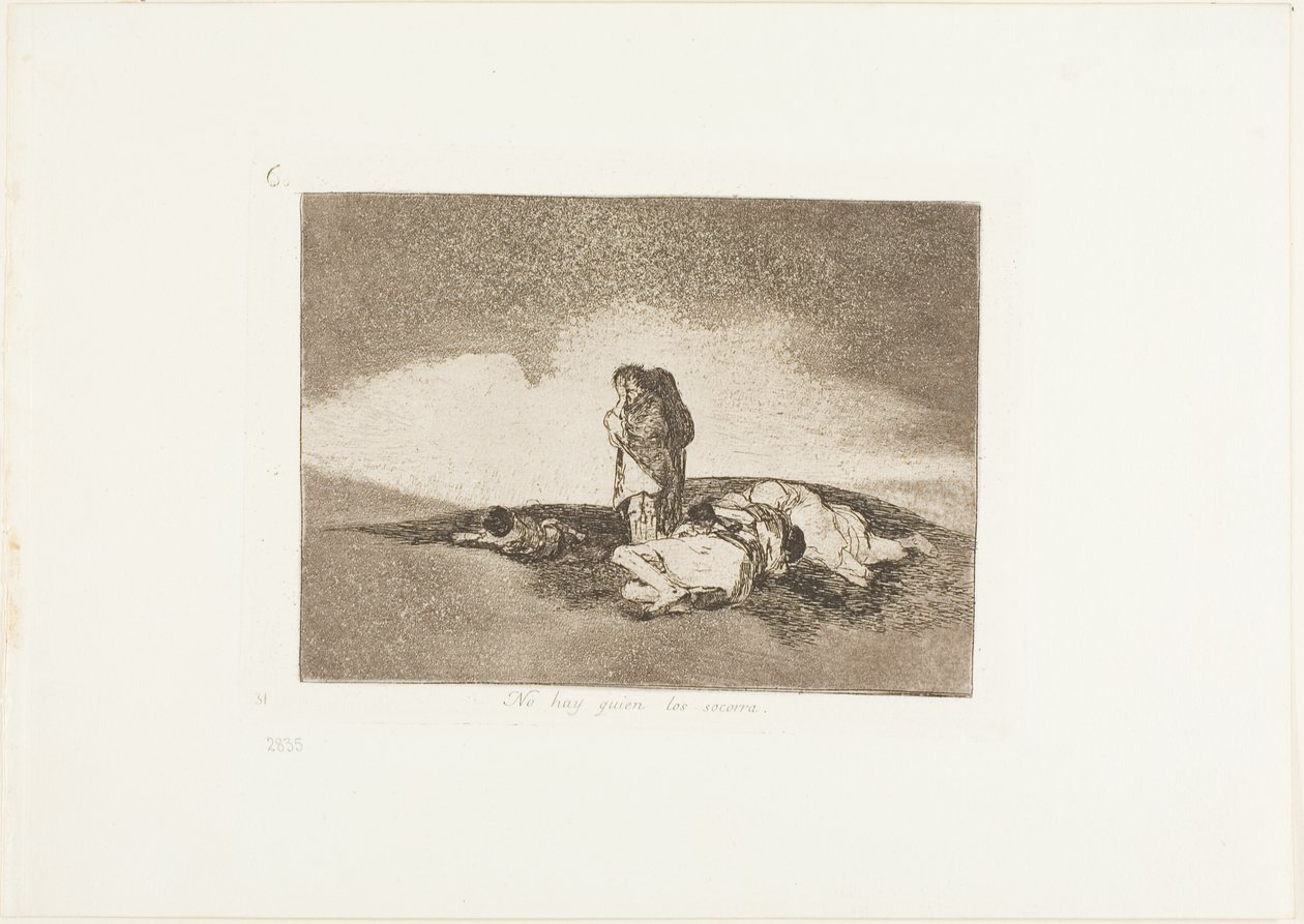 Der er ingen til at hjælpe dem, plade 60 fra The Disasters of War af Francisco Jose de Goya y Lucientes