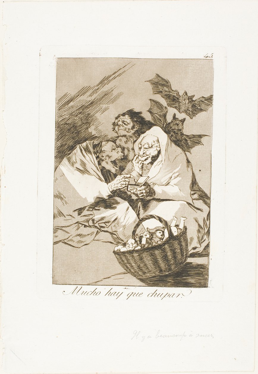Der er masser at suge, tallerken 45 fra Los Caprichos af Francisco Jose de Goya y Lucientes