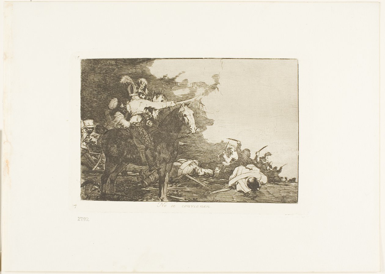 They Do Not Agree, plade 17 fra The Disasters of War af Francisco Jose de Goya y Lucientes