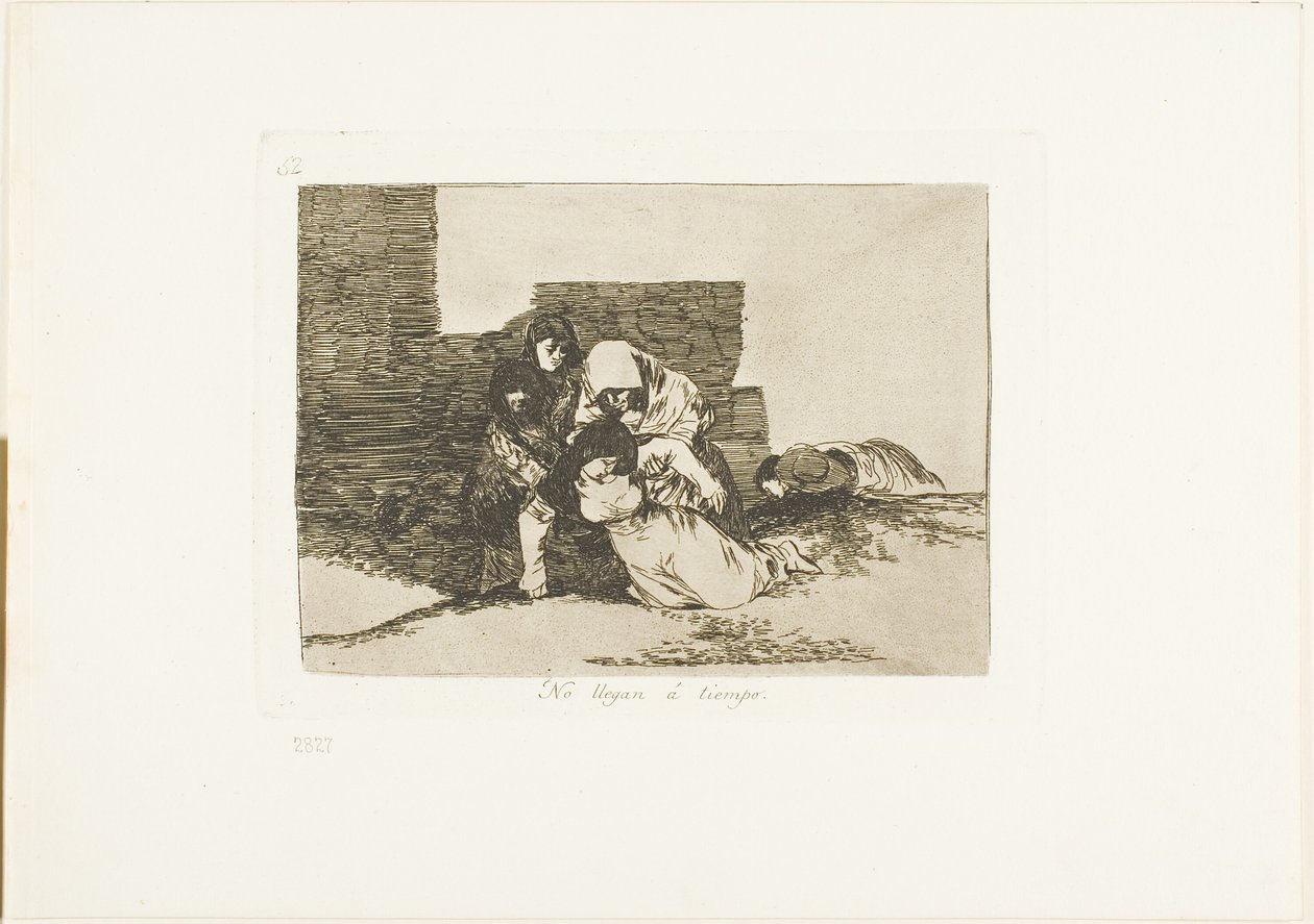They Do Not Arrive in Time, plade 52 fra The Disasters of War af Francisco Jose de Goya y Lucientes