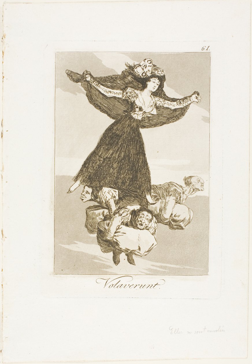 They Have Flown, tallerken 61 fra Los Caprichos (Caprices) af Francisco Jose de Goya y Lucientes