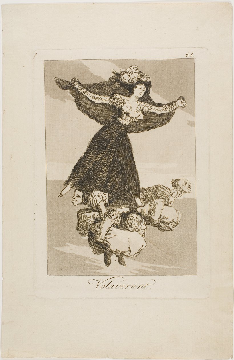 They Have Flown, tallerken 61 fra Los Caprichos af Francisco Jose de Goya y Lucientes