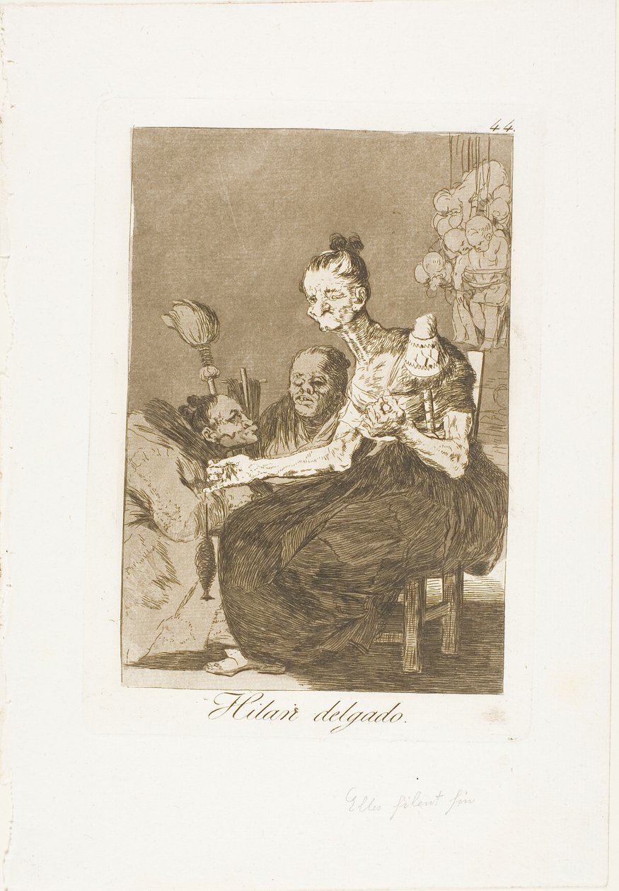 De spinder fint, tallerken 44 fra Los Caprichos af Francisco Jose de Goya y Lucientes