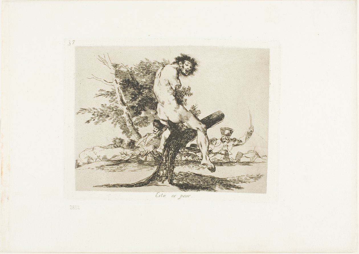 Dette er værre, plade 37 fra The Disasters of War af Francisco Jose de Goya y Lucientes