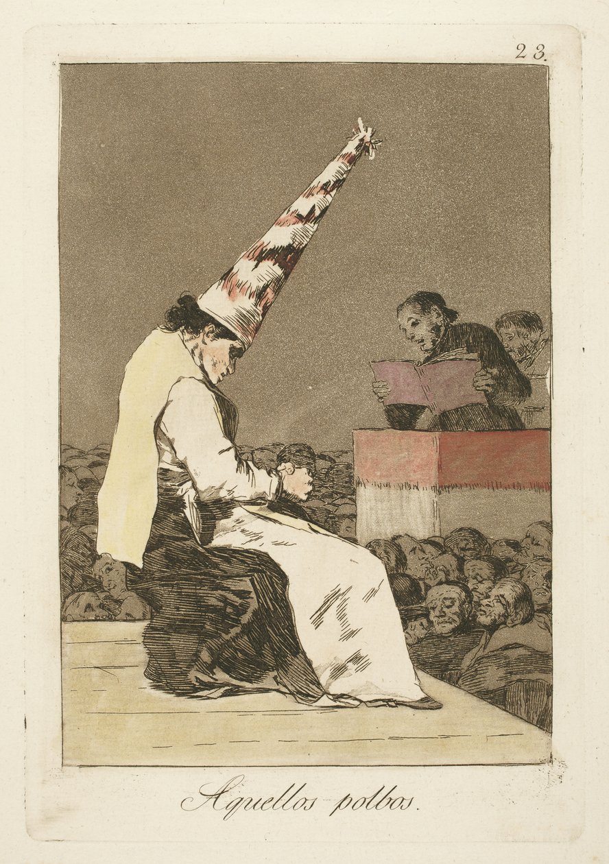 Disse støvpletter, plade 23 fra "Los Caprichos" af Francisco de Goya