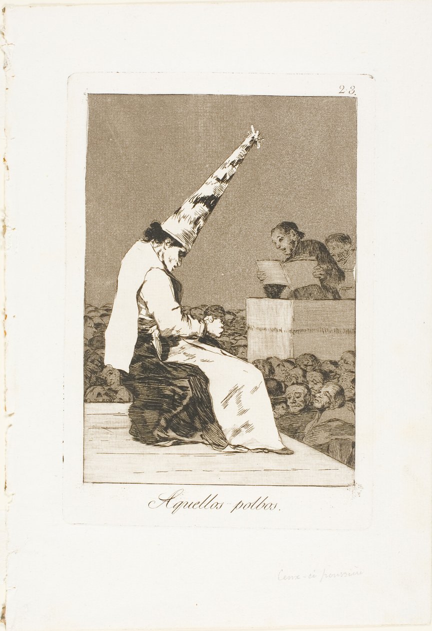 Disse støvpletter, plade 23 fra Los Caprichos af Francisco Jose de Goya y Lucientes