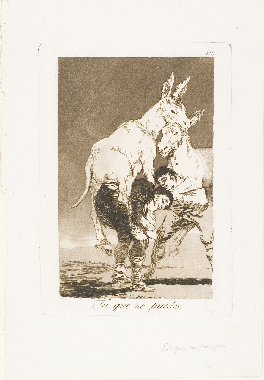 Thou Who Canst Not, tallerken 42 fra Los Caprichos af Francisco Jose de Goya y Lucientes