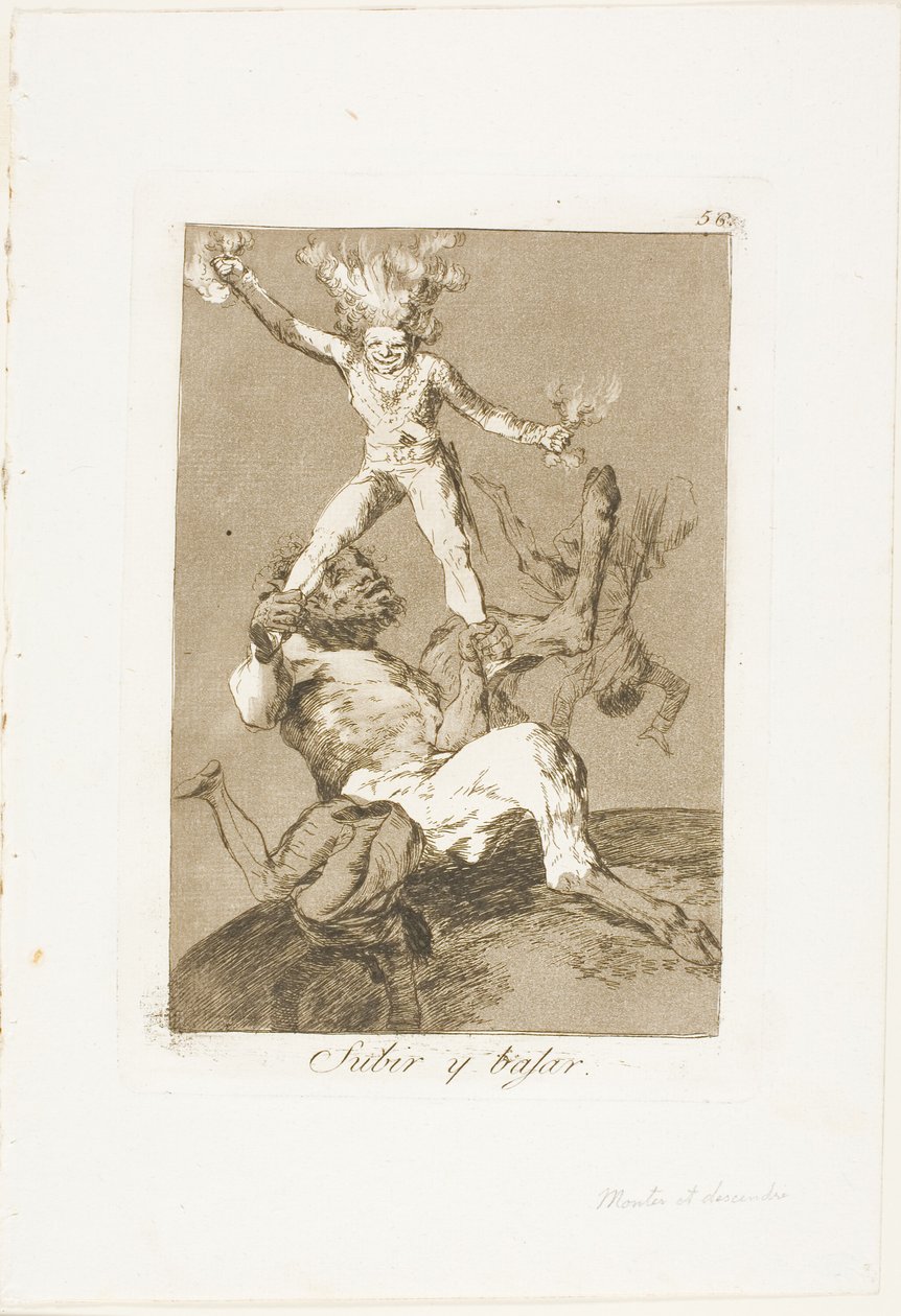 At stige og falde, tallerken 56 fra Los Caprichos af Francisco Jose de Goya y Lucientes