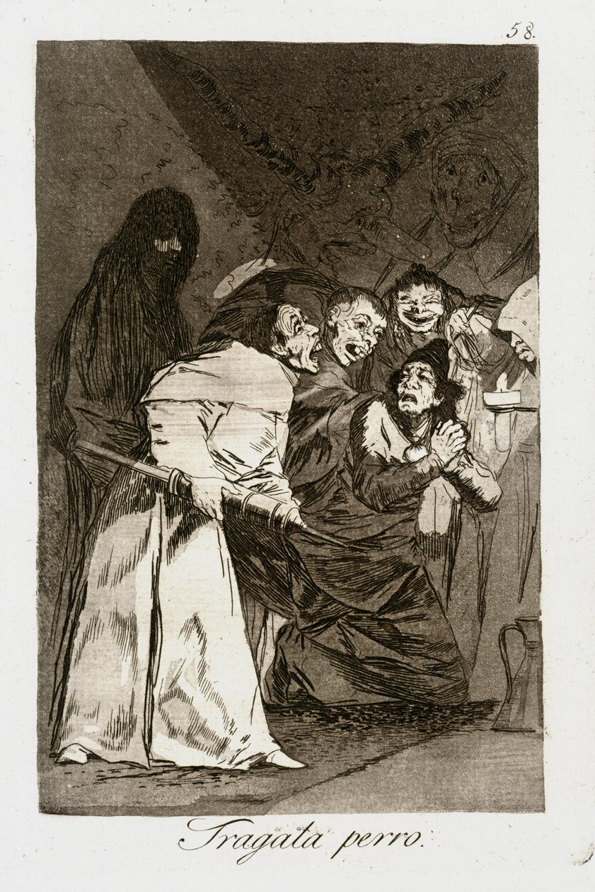 Slug det, hund (Caprichos 58) af Francisco Jose de Goya y Lucientes