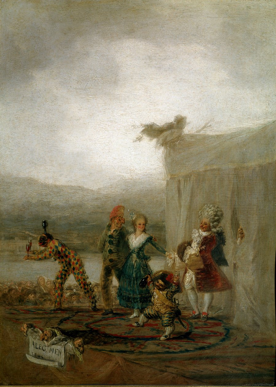 Omrejsende tegneserieskuespillere Karakterer (herunder en dværg og en harlekin (Arlecchino, Harlekin), inspirerer Commedia dell