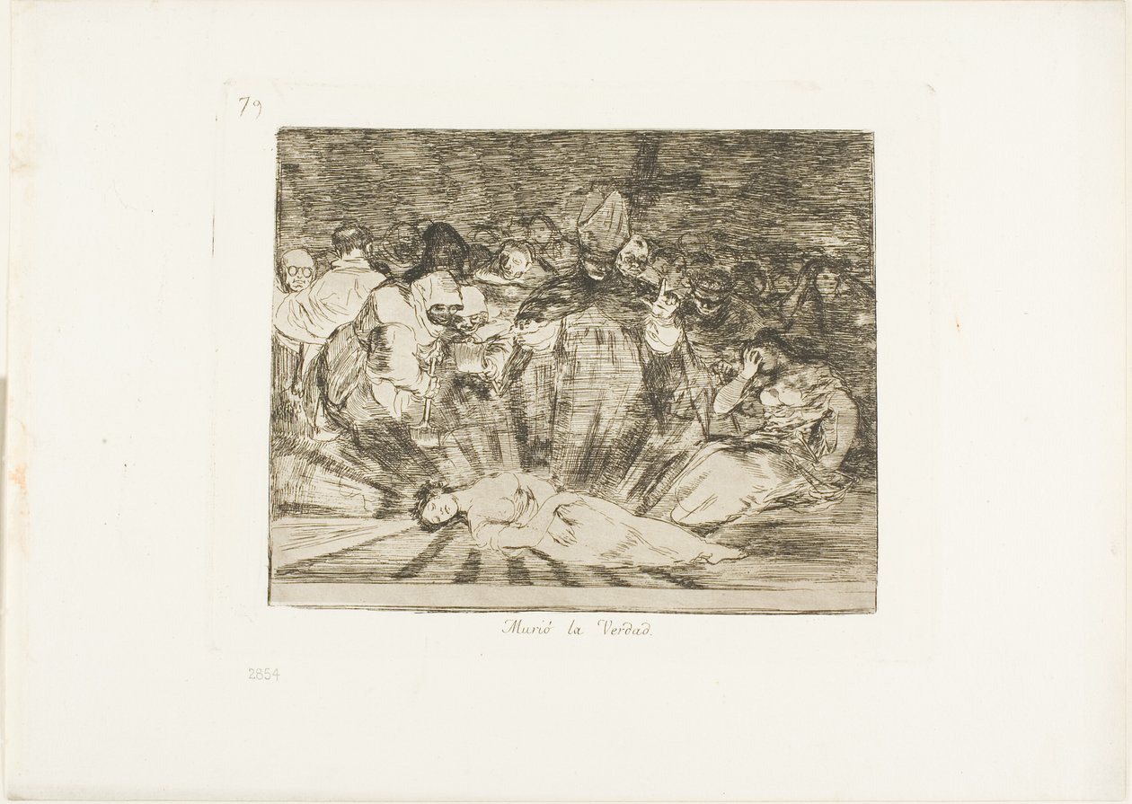 Sandheden er død, plade 79 fra The Disasters of War af Francisco Jose de Goya y Lucientes