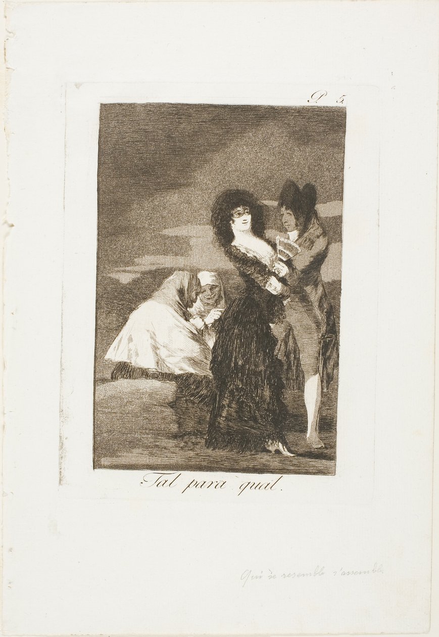 Two of a Kind, tallerken fem fra Los Caprichos af Francisco Jose de Goya y Lucientes