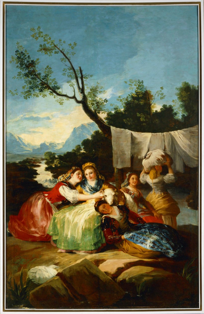 VaskekonerKarikatur til et billedtæppe på El Escorial ... (maleri på lærred) af Francisco Jose de Goya y Lucientes