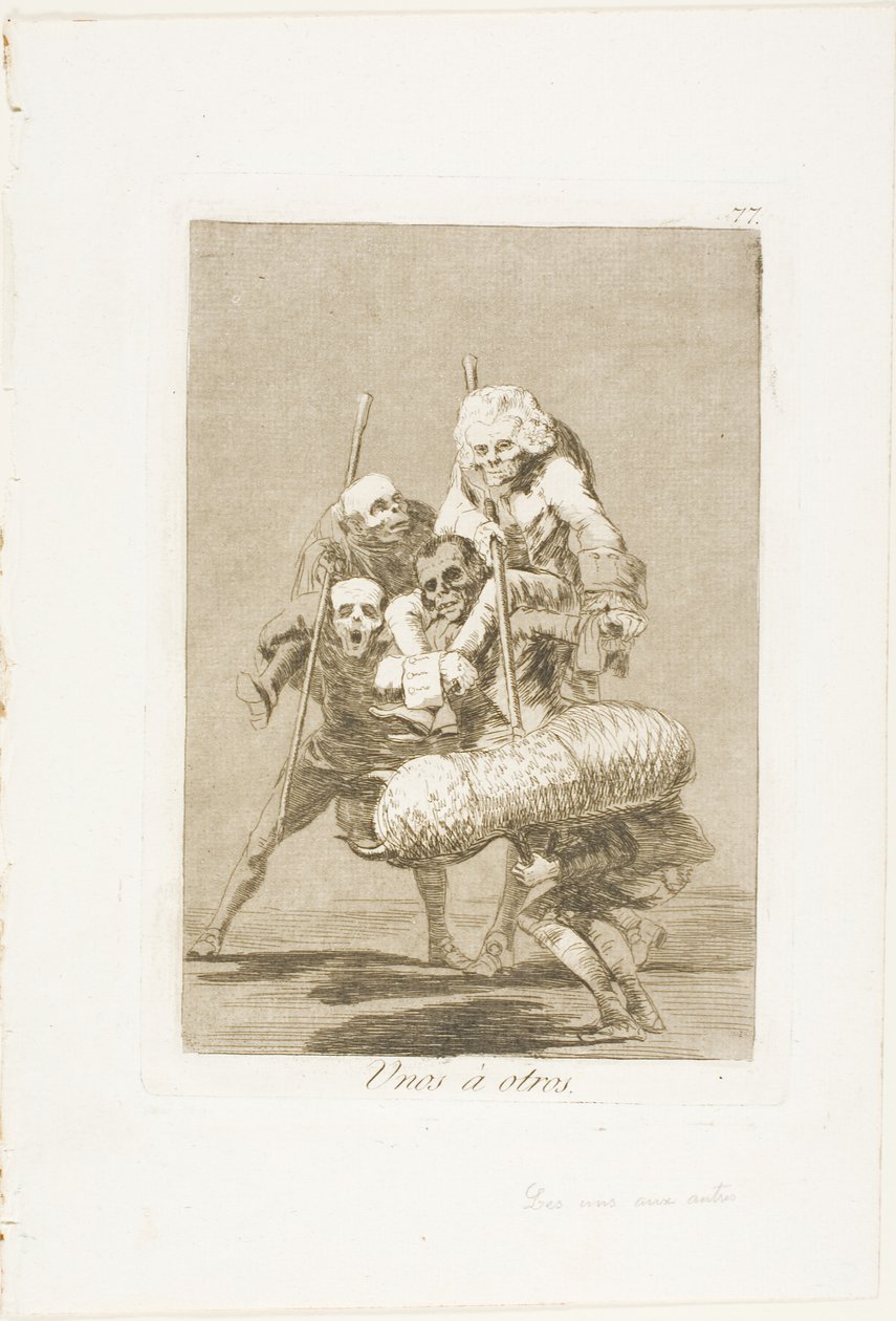Hvad man gør ved en anden, tallerken 77 fra Los Caprichos af Francisco Jose de Goya y Lucientes