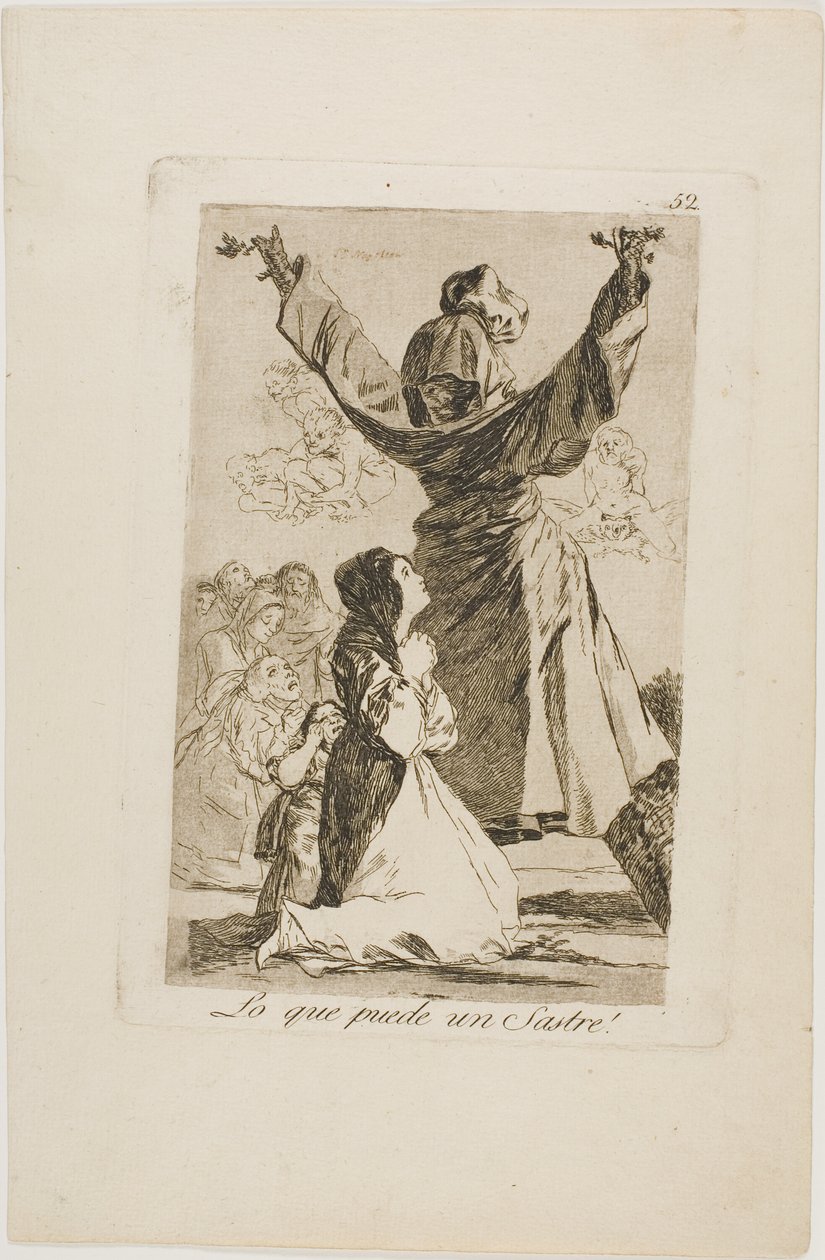 What a Tailor Can Do!, tallerken 52 fra Los Caprichos af Francisco Jose de Goya y Lucientes