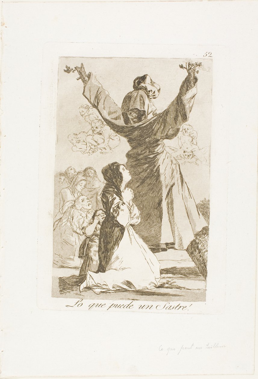 What a Tailor Can Do!, tallerken 52 fra Los Caprichos af Francisco Jose de Goya y Lucientes