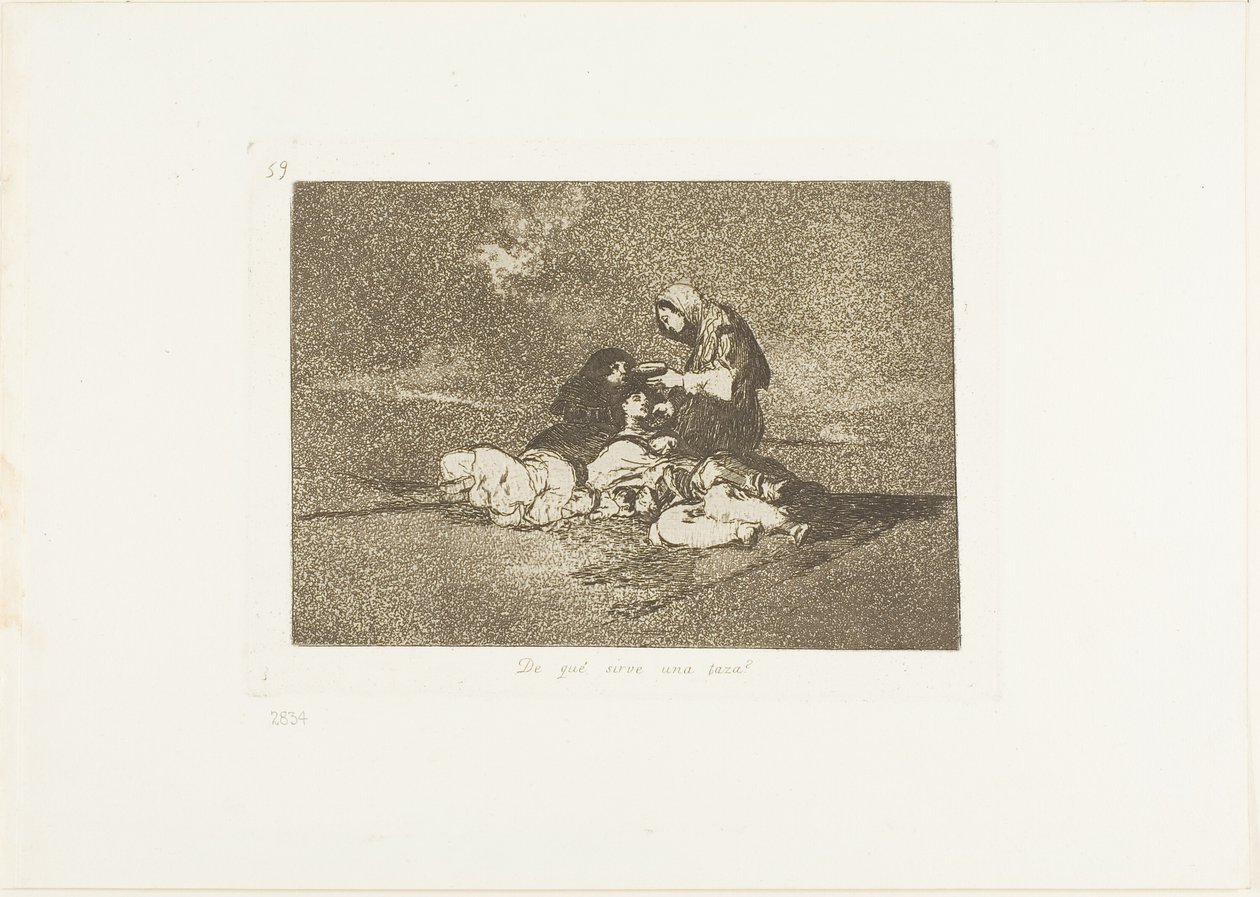 Hvad er brugen af en kop?, plade 59 fra The Disasters of War af Francisco Jose de Goya y Lucientes