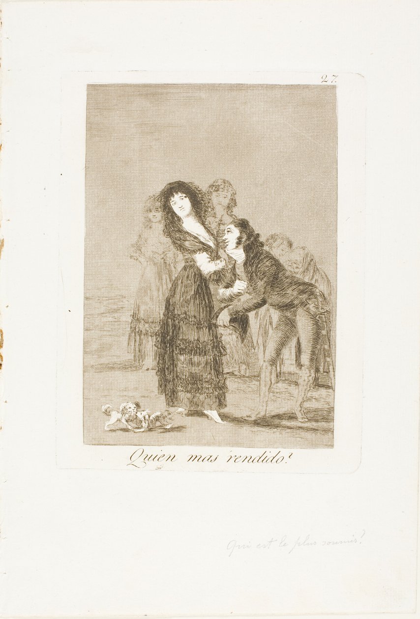 Hvem af dem er den mere overvundne?, plade 27 fra Los Caprichos af Francisco Jose de Goya y Lucientes