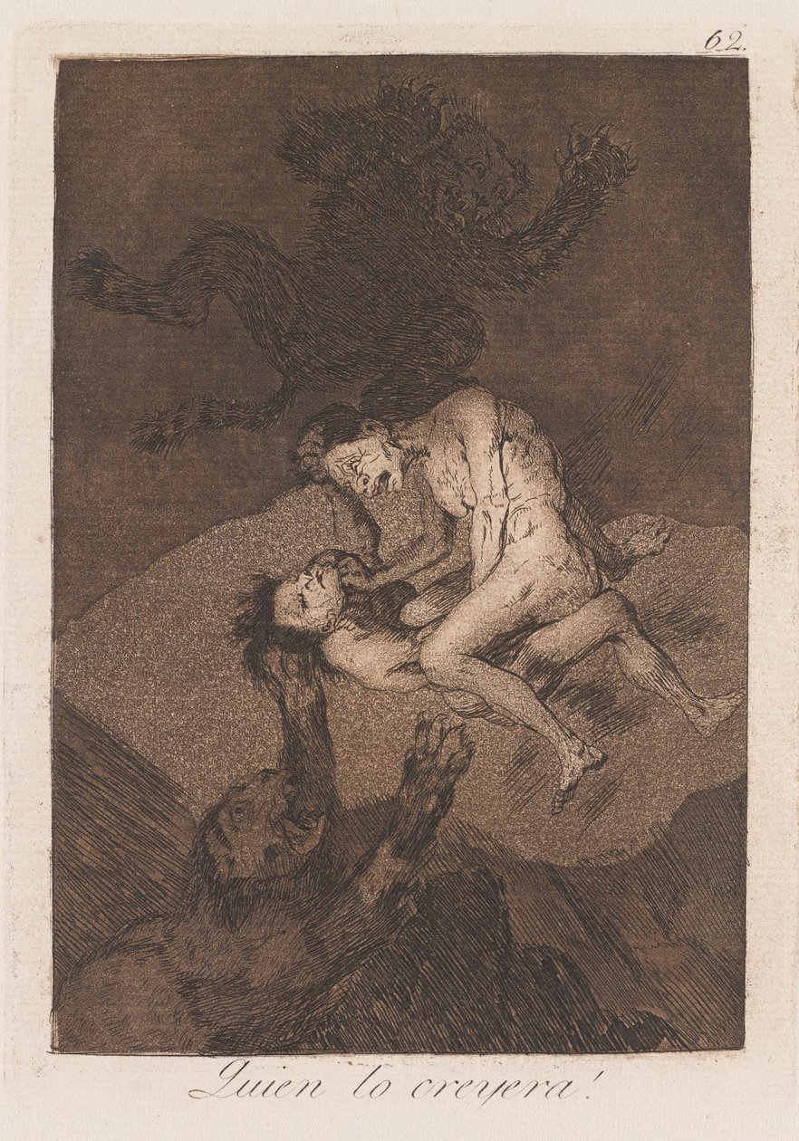 Hvem ville tro det?, slutningen af den 18.-begyndelsen af den 19 århundrede (tryk) af Francisco de Goya