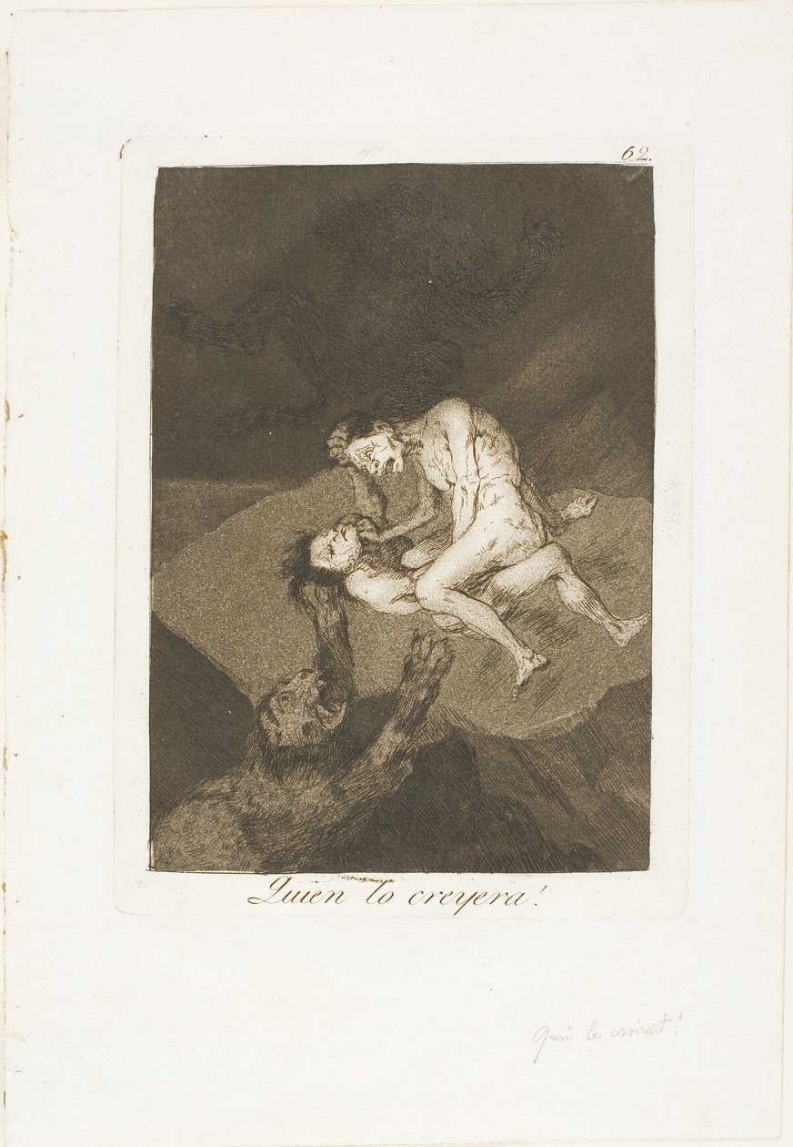 Hvem ville have troet det!, tallerken 62 fra Los Caprichos af Francisco Jose de Goya y Lucientes