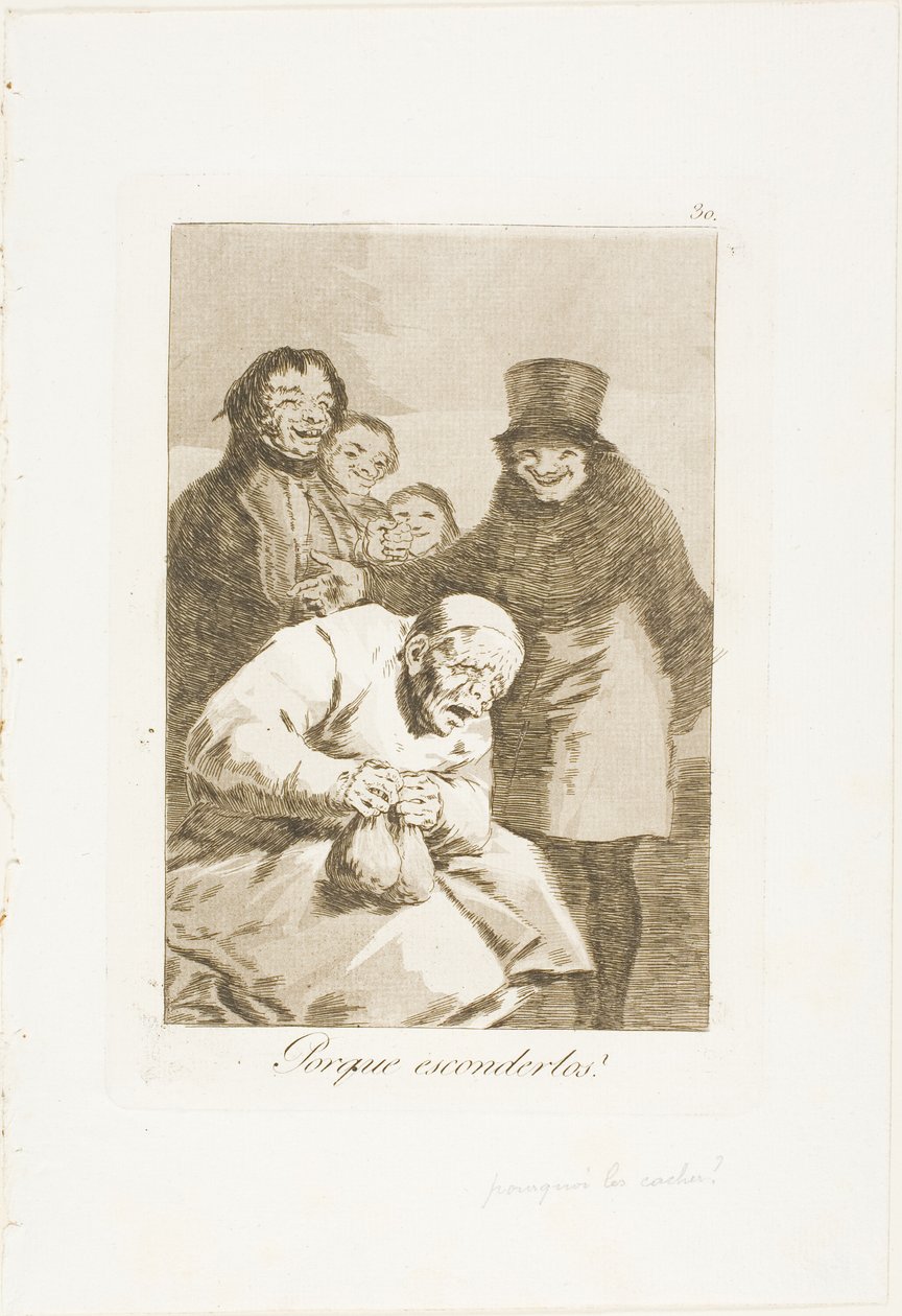 Hvorfor skjule dem?, tallerken 30 fra Los Caprichos af Francisco Jose de Goya y Lucientes