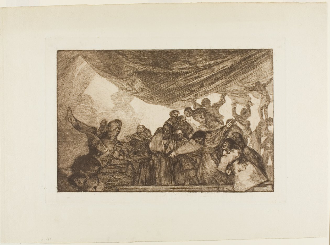 Uden at anbefale sig selv hverken til Gud eller djævelen, plade 15 fra Los Proverbios af Francisco Jose de Goya y Lucientes
