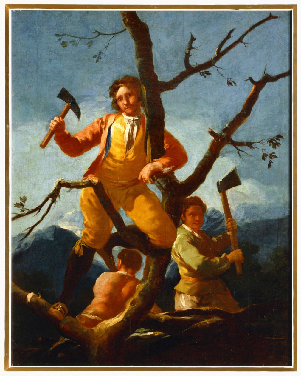 Træskærere Tegneserie til et billedtæppe på El Escorial ... (maleri på lærred) af Francisco Jose de Goya y Lucientes