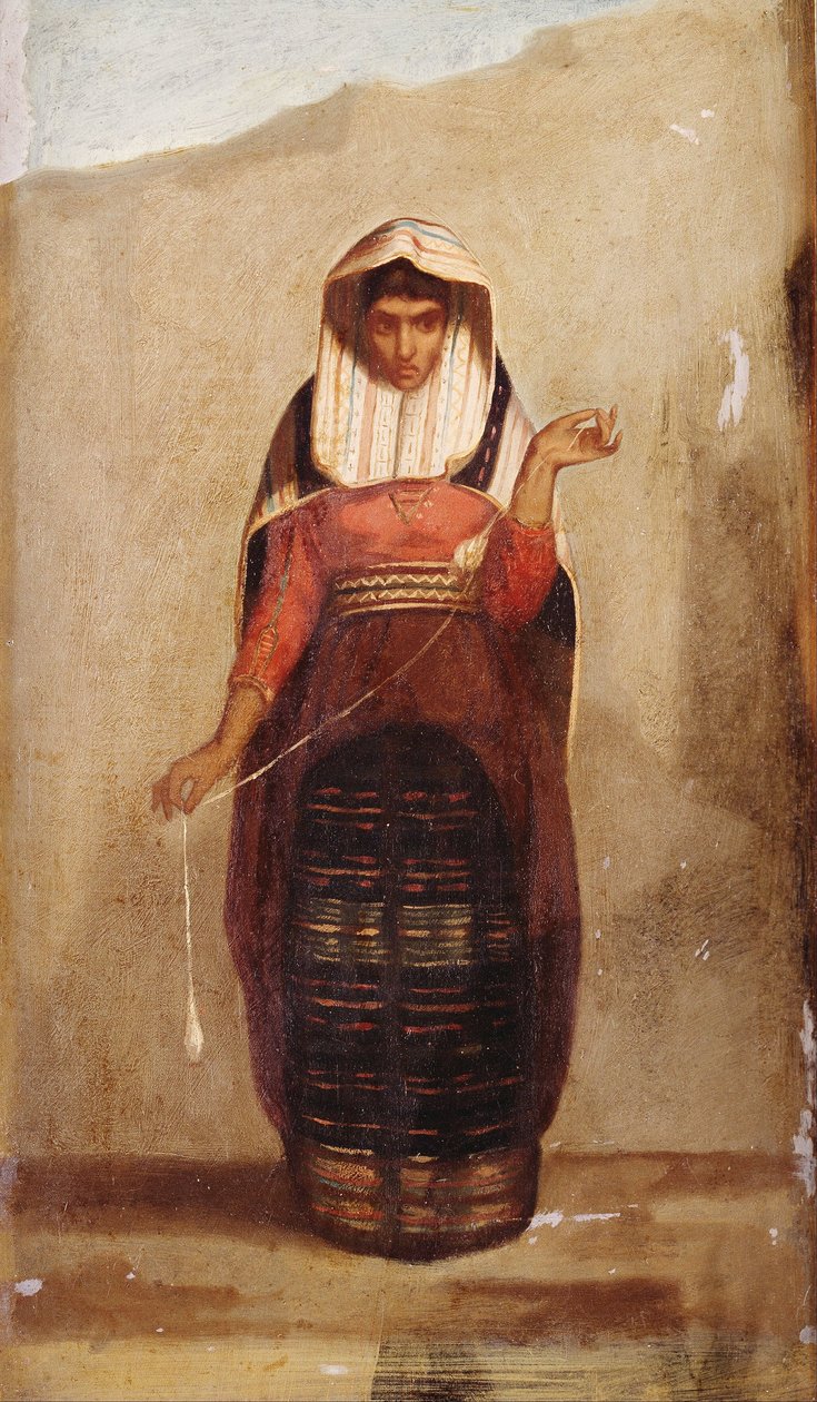 The Spinner af Francisco Laso (1823-1869), Lima kunstmuseum af Francisco Laso