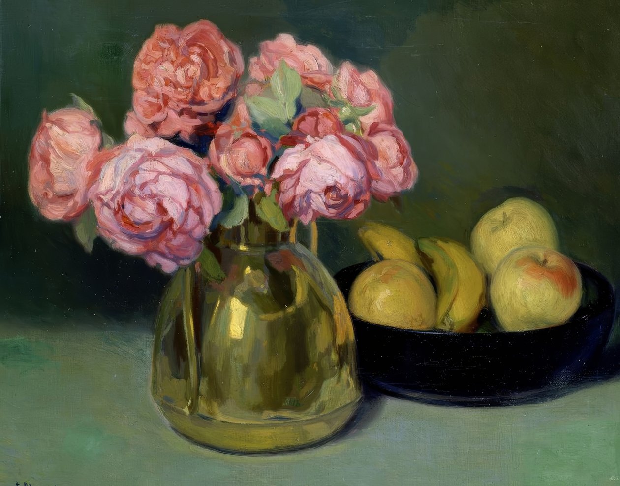 Stilleben af ​​blomster og frugter af Francisco Llorens Diaz