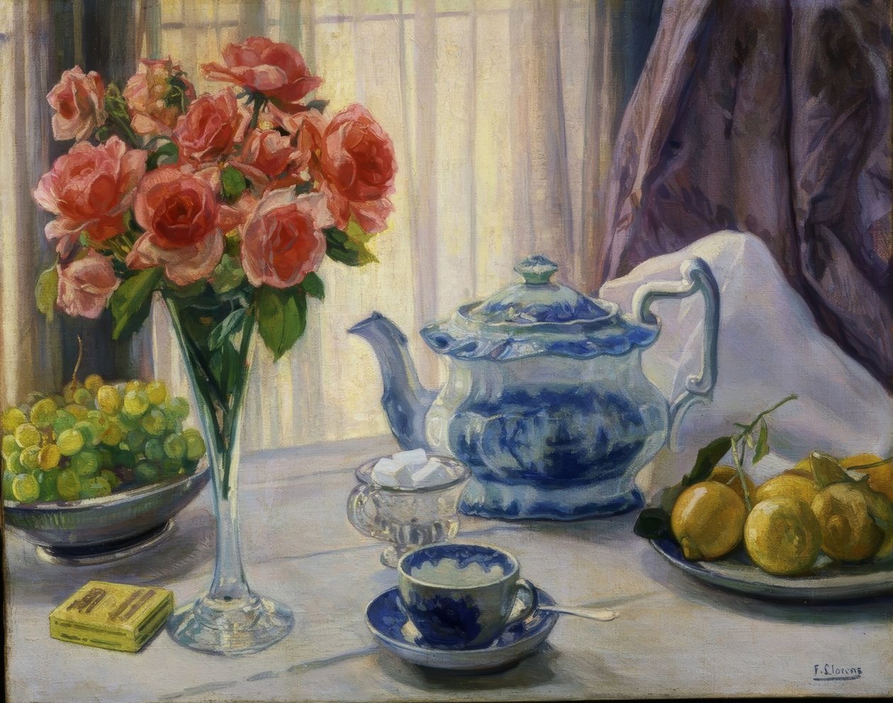 BAGGRUNDSLYS - XX ÅRHUNDREDE - 48X73 CM af Francisco Llorens Diaz