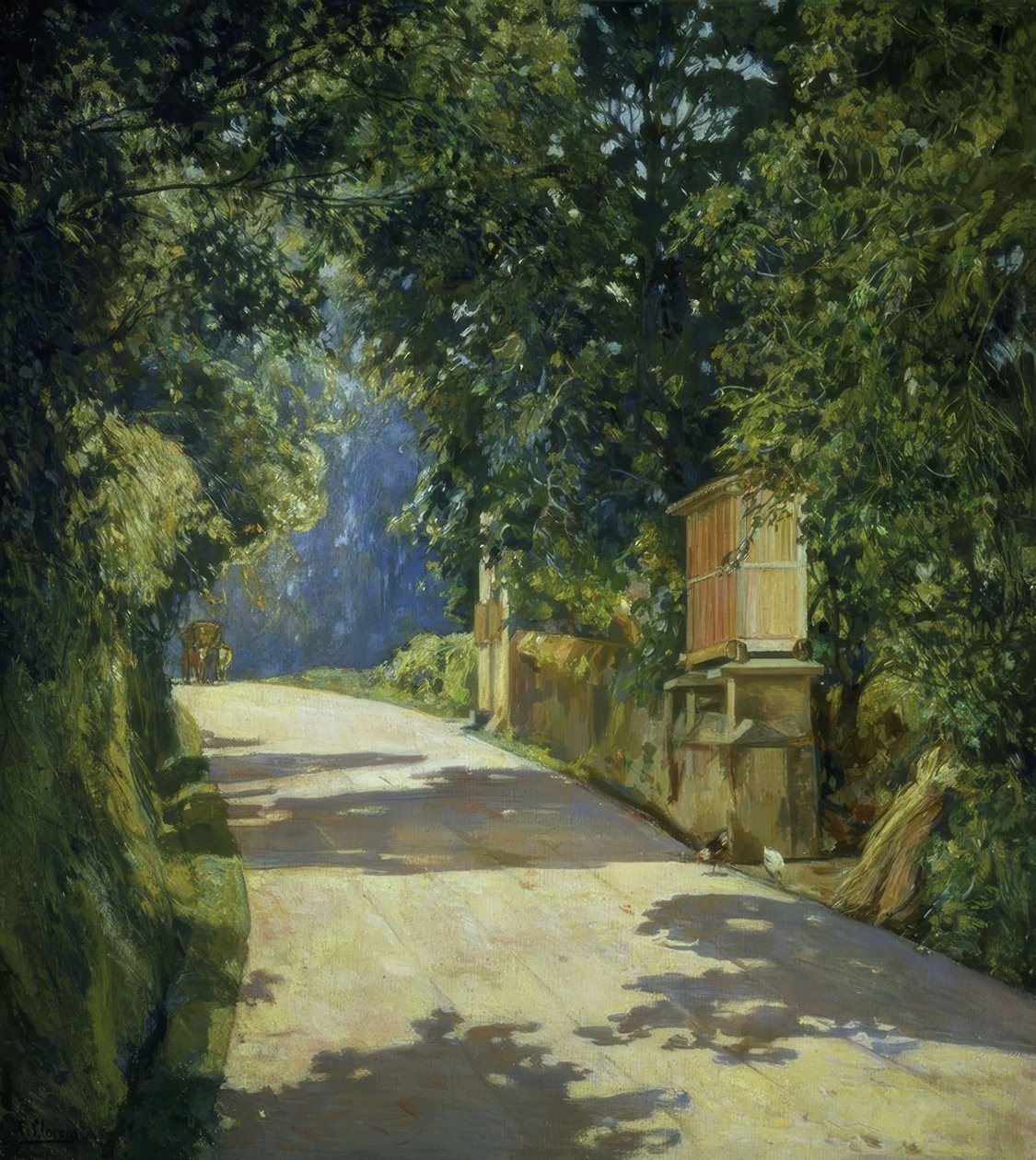 EL HORREO Y EL CARRO - 1944 - 100X90 CM af Francisco Llorens Diaz