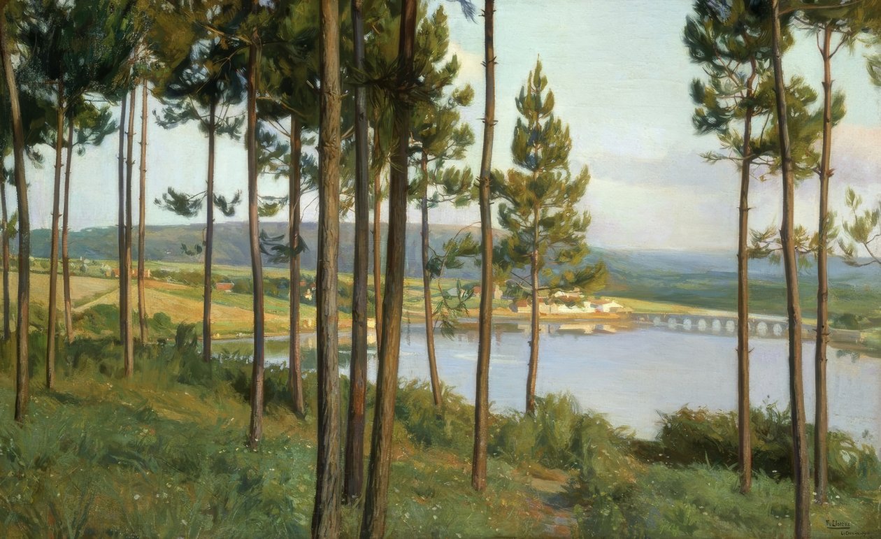 Ria del Burgo-olie / lærred af Francisco Llorens Diaz
